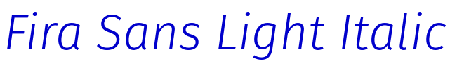 Fira Sans Light Italic font